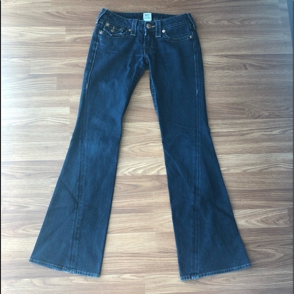 True Religion Boot Cut Leg Dark Wash Jeans Size 26 - Picture 10 of 16